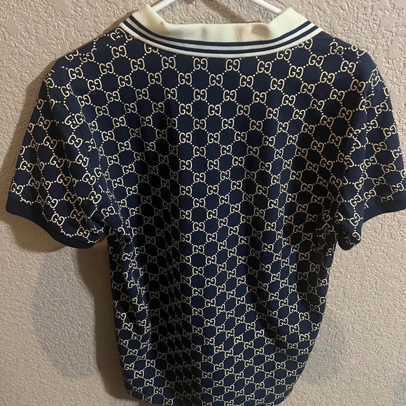 Gucci Men's Navy and Blue Polo-shirts